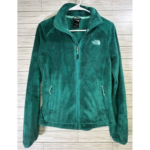 The North Face Women's Teddy Bear Fleece Zip Up Sweater Jacket Size XSmall Green - Picture 1 of 8